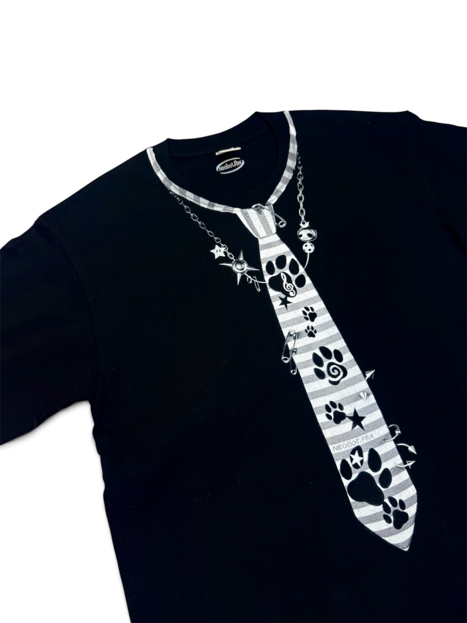 Tie print T-shirt (Black)