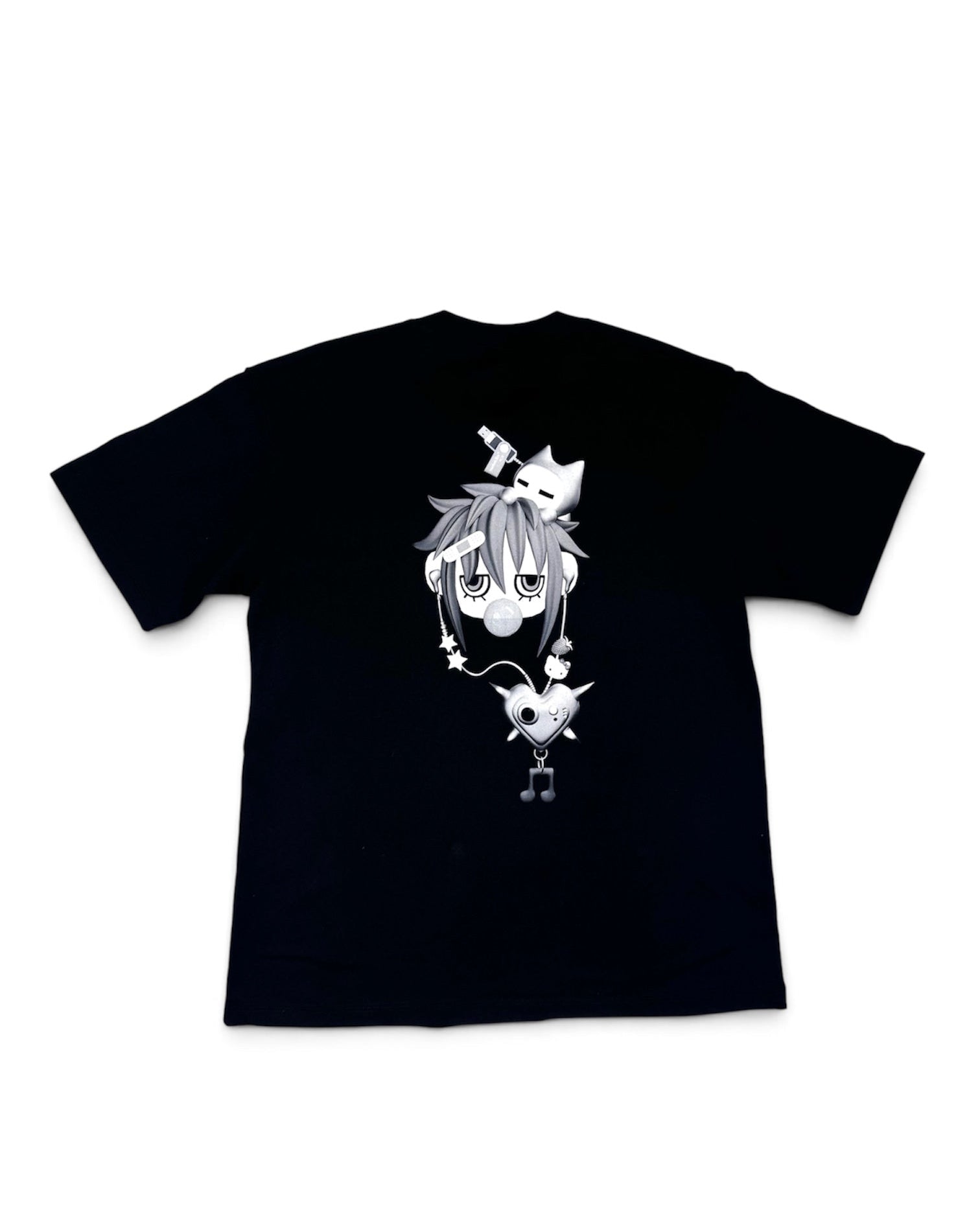 Tie print T-shirt (Black)