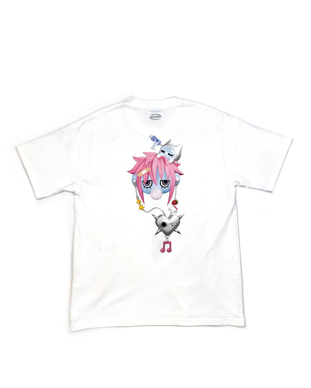 Tie print T-shirt (White)