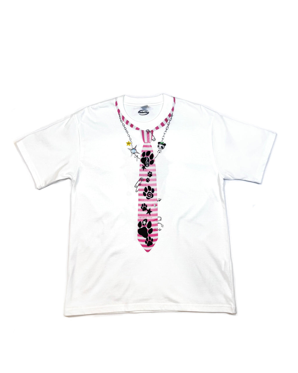 Tie print T-shirt (White)